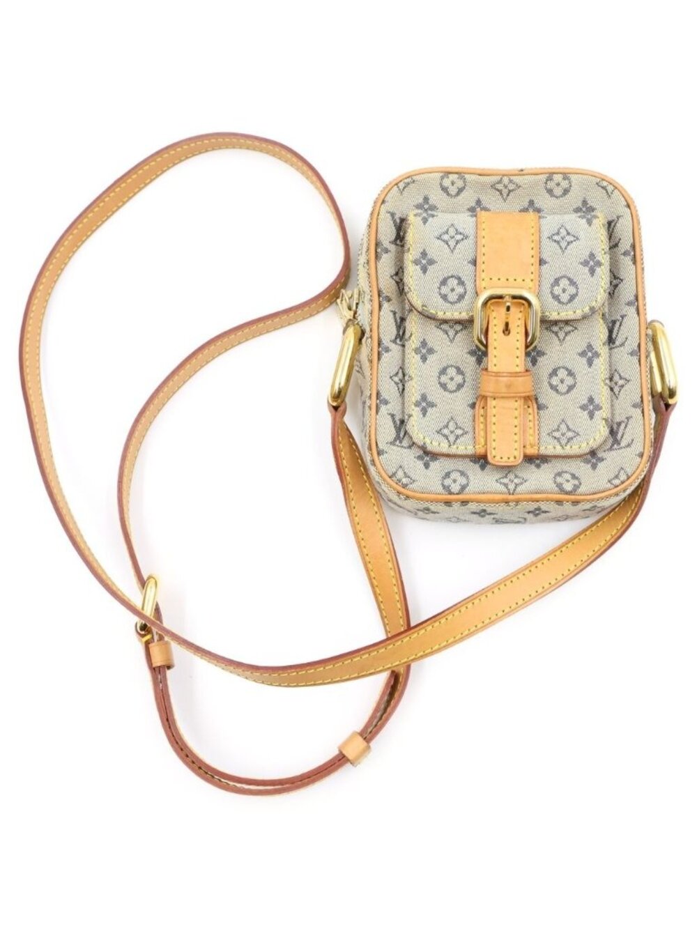 Louis Vuitton Monogram Mini Juliette PM Mini Shoulder Bag Beige Leather Canvas